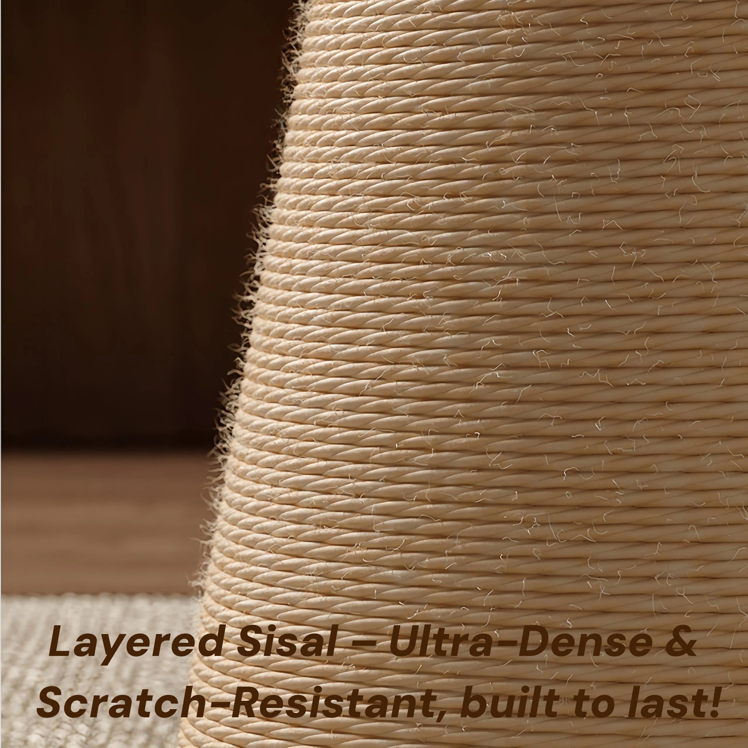 Zoiazoo Sisal Cat Tree – Space-Saving Small Cat Scratching Post with Integrated Cat Bed and Vertical Scratcher