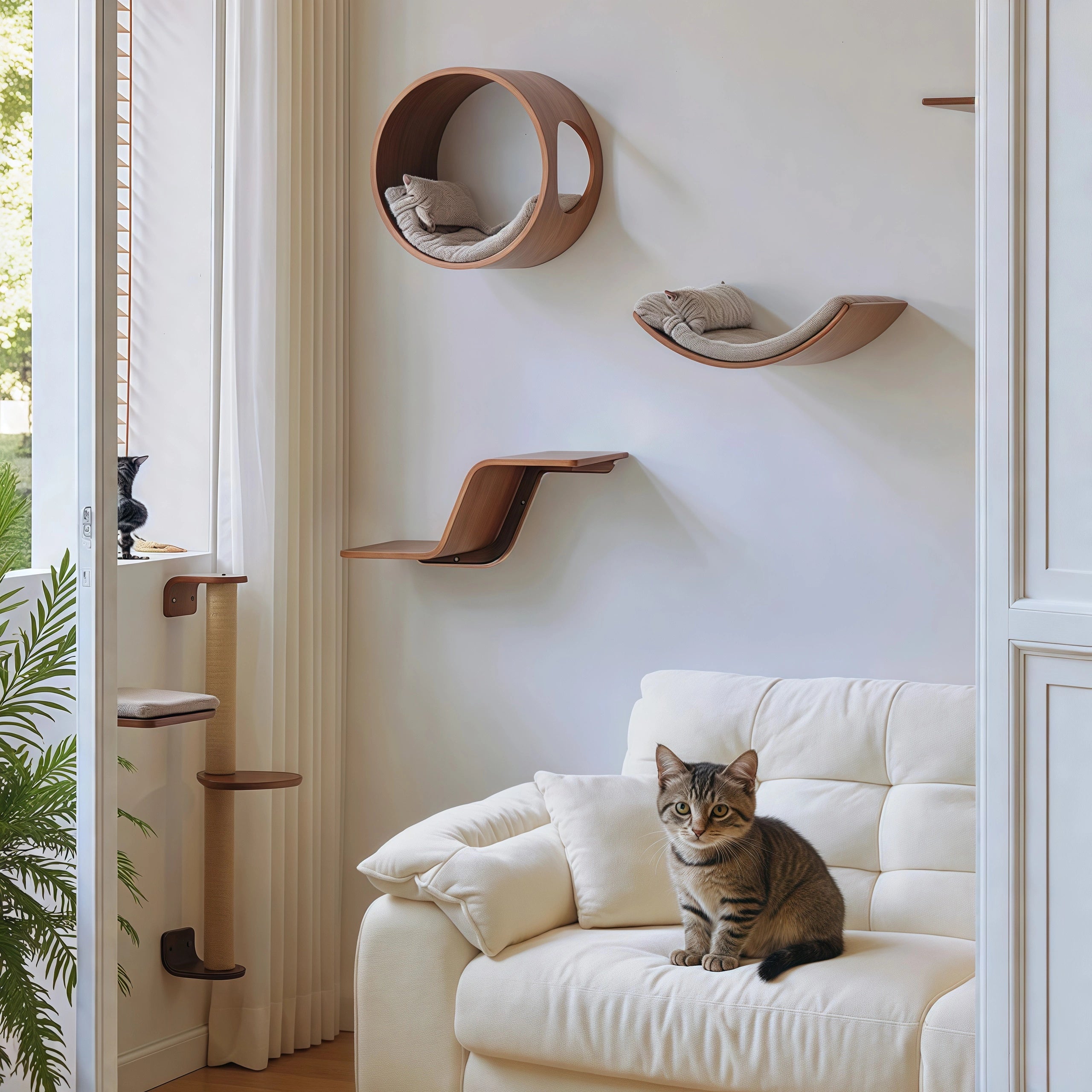 Zoiazoo Solid Wood Wall Cat Step – All-Season Wall-Mounted Cat Bed & Jump Platform, Space-Saving Home Climbing Shelf