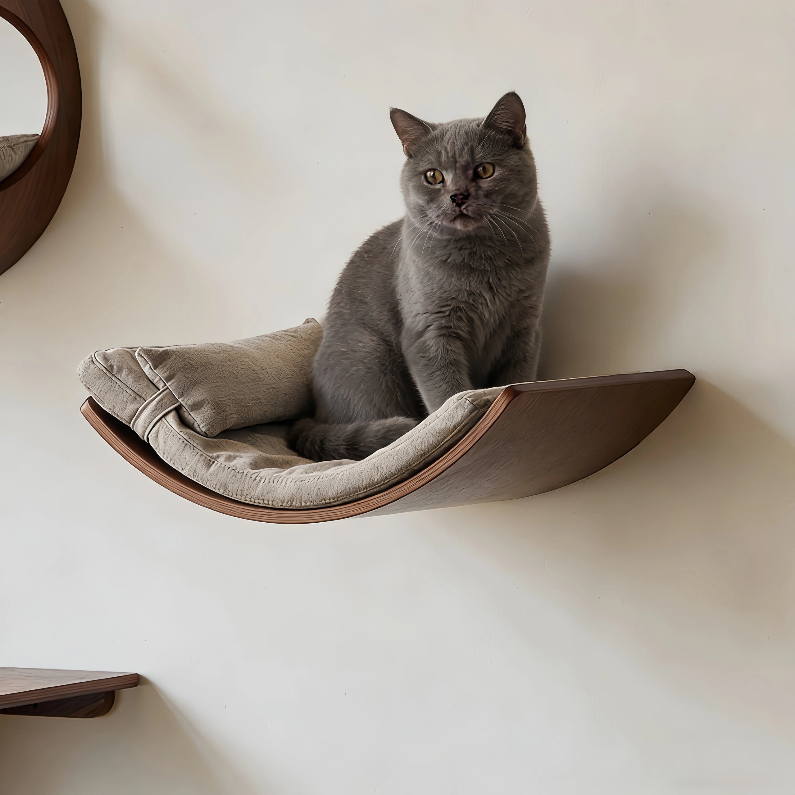 Zoiazoo Solid Wood Wall Cat Step – All-Season Wall-Mounted Cat Bed & Jump Platform, Space-Saving Home Climbing Shelf