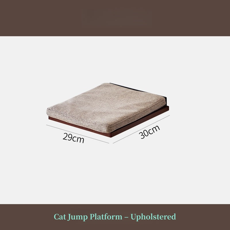 Zoiazoo Wall-Mounted Solid Wood Cat Wall System – Space-Saving Home Cat Climber with Moon Bed, Sun Pod, Steps, Slide, Ladder, Scratching Post & Cat Run