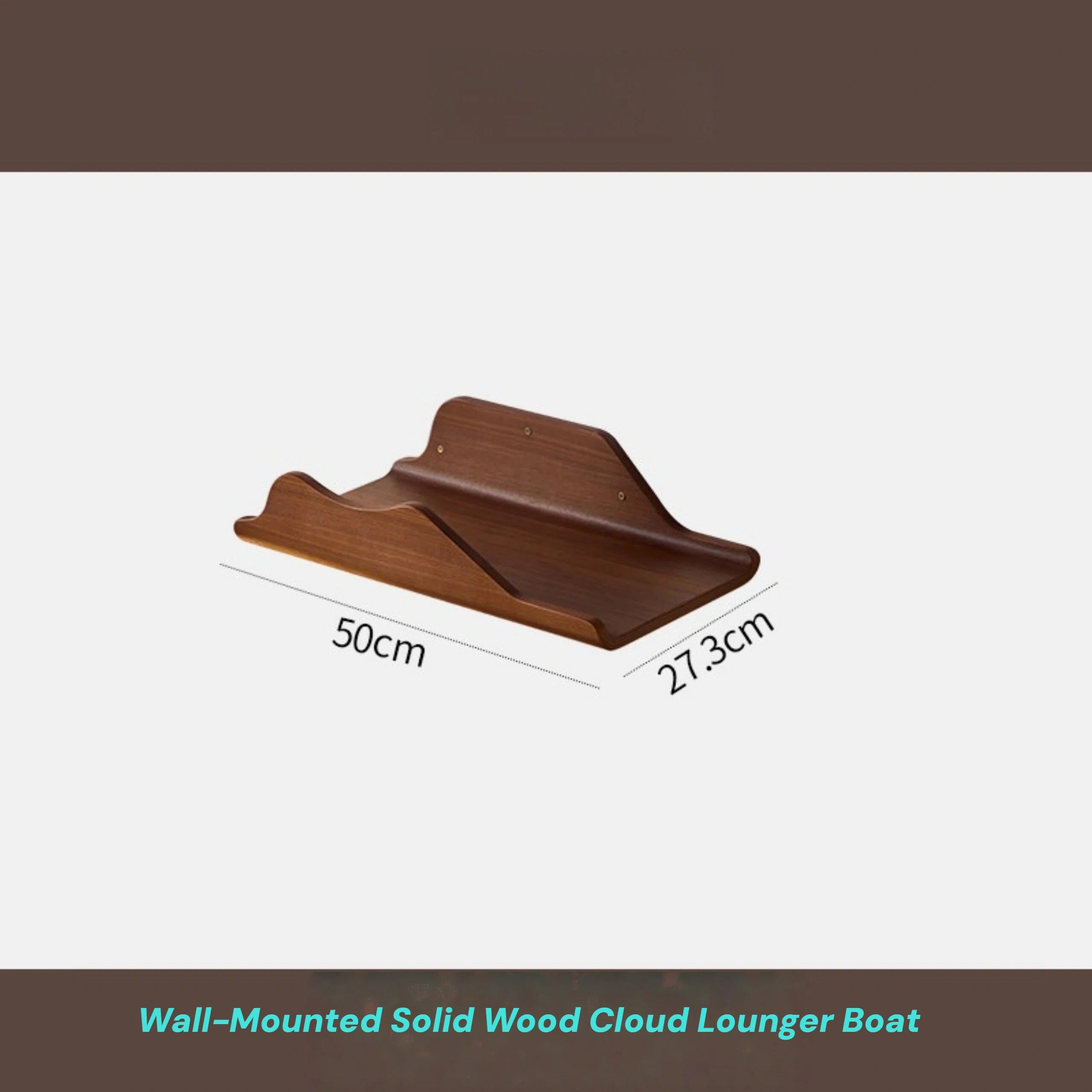 Zoiazoo All-Solid Wood Wall Cat Perch – Cloud Boat Style Wall-Mounted Cat Bed & Climbing Platform, Space-Saving Home Cat Steps