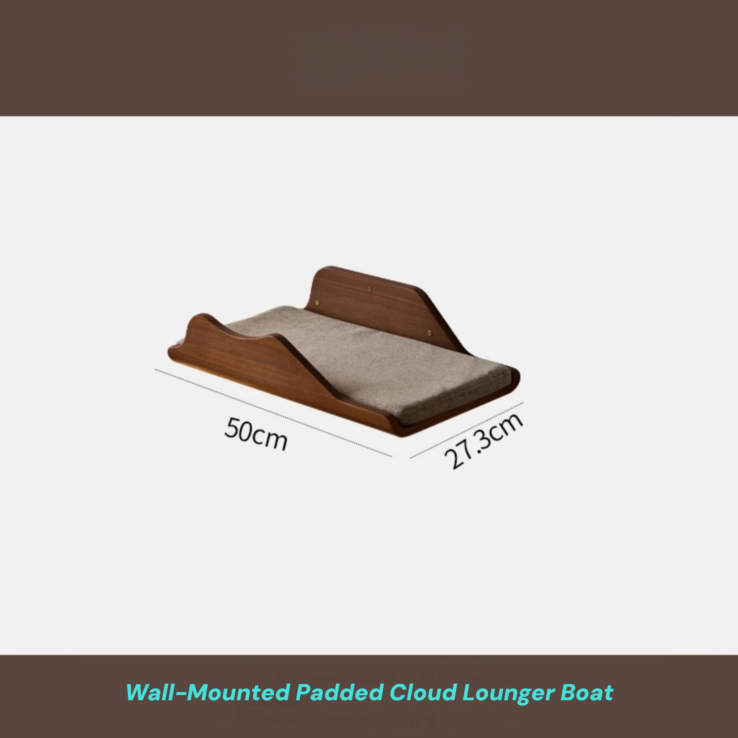 Zoiazoo All-Solid Wood Wall Cat Perch – Cloud Boat Style Wall-Mounted Cat Bed & Climbing Platform, Space-Saving Home Cat Steps