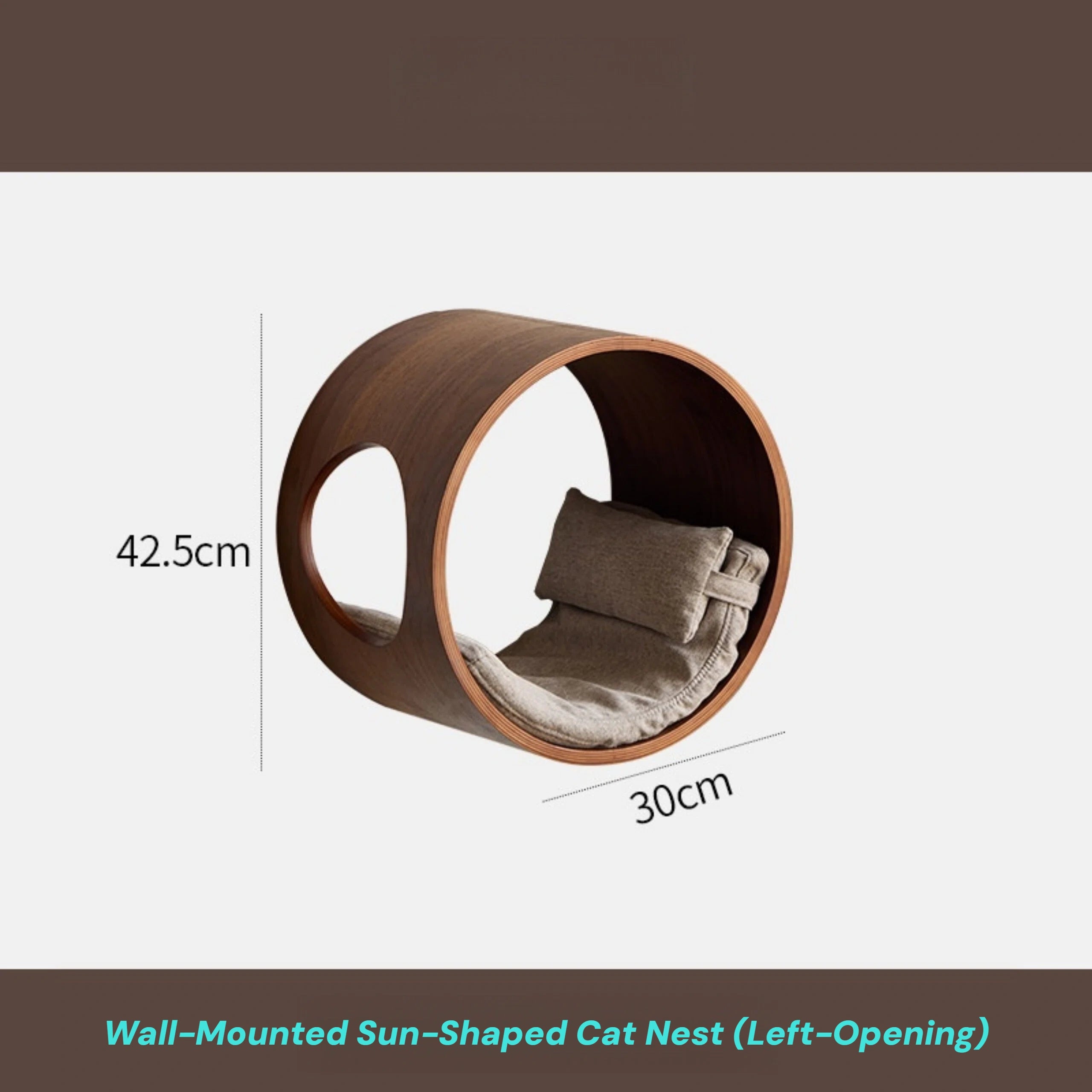 Zoiazoo Wall-Mounted Solid Wood Cat Wall System – Space-Saving Home Cat Climber with Moon Bed, Sun Pod, Steps, Slide, Ladder, Scratching Post & Cat Run