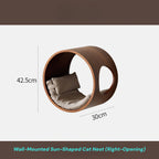 Zoiazoo Wall-Mounted Solid Wood Cat Wall System – Space-Saving Home Cat Climber with Moon Bed, Sun Pod, Steps, Slide, Ladder, Scratching Post & Cat Run
