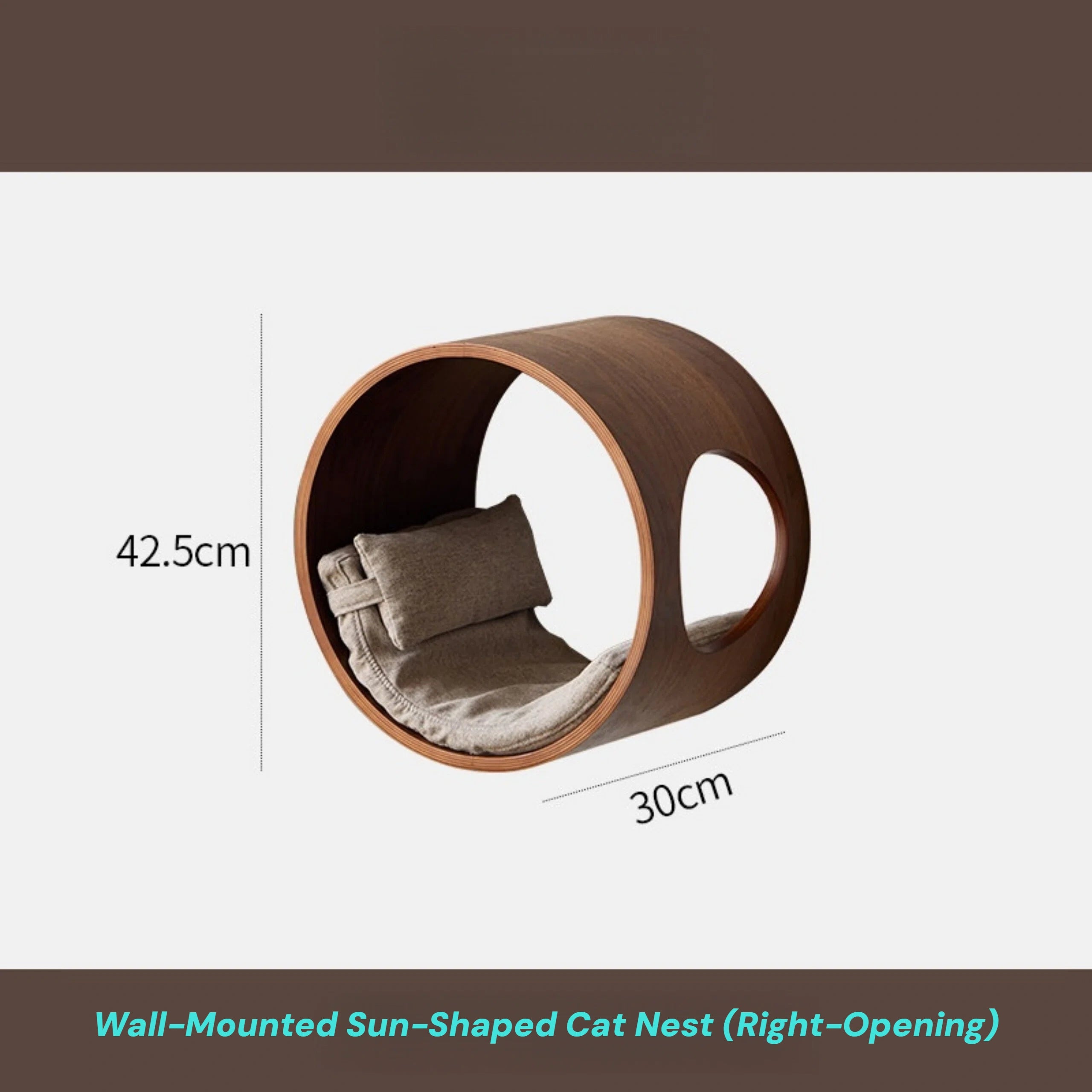 Zoiazoo Wall-Mounted Solid Wood Cat Wall System – Space-Saving Home Cat Climber with Moon Bed, Sun Pod, Steps, Slide, Ladder, Scratching Post & Cat Run