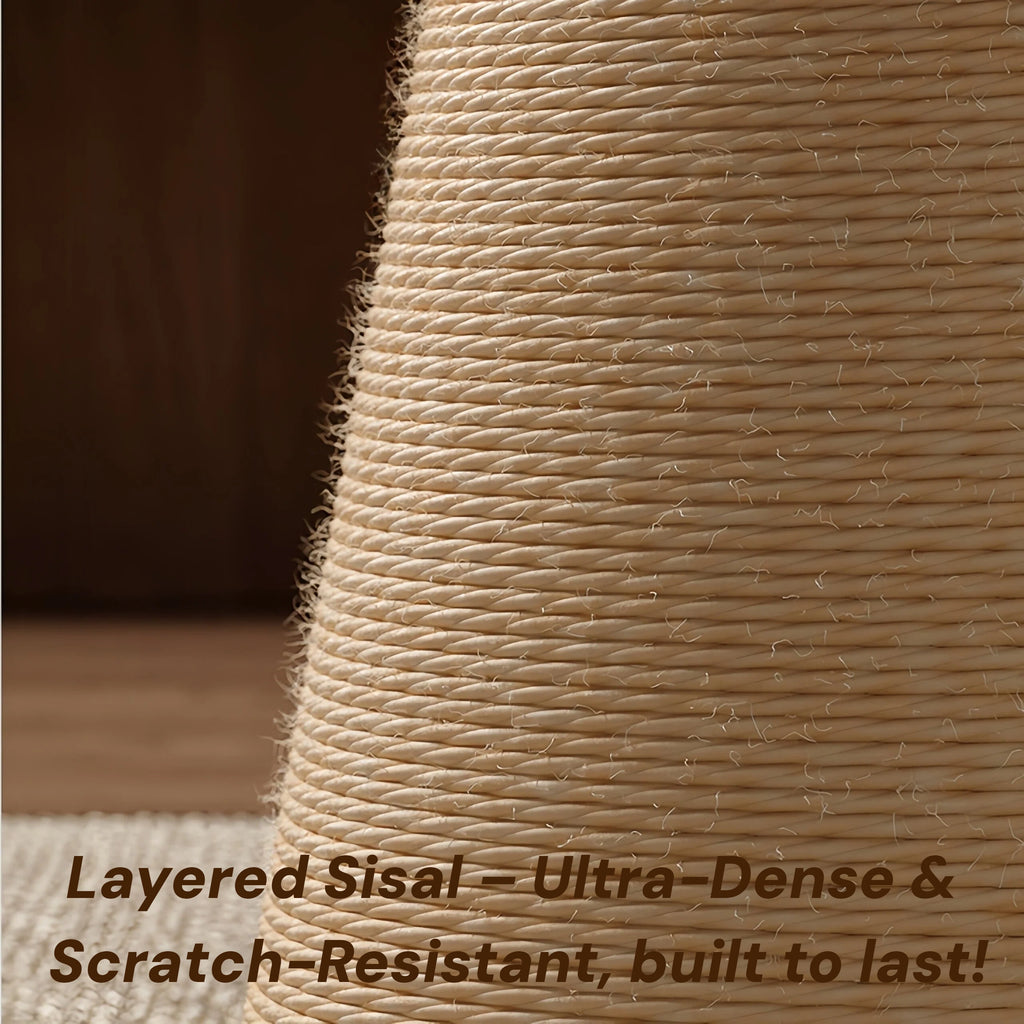 Zoiazoo Sisal Cat Tree – Space-Saving Small Cat Scratching Post with Integrated Cat Bed and Vertical Scratcher