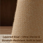 Zoiazoo Sisal Cat Tree – Space-Saving Small Cat Scratching Post with Integrated Cat Bed and Vertical Scratcher
