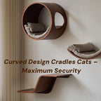 Zoiazoo Solid Wood Wall-Mounted Cat Pod – Sun-Style Round Cat Bed & Jumping Platform, All-Season Space-Saving Home Cat Perch